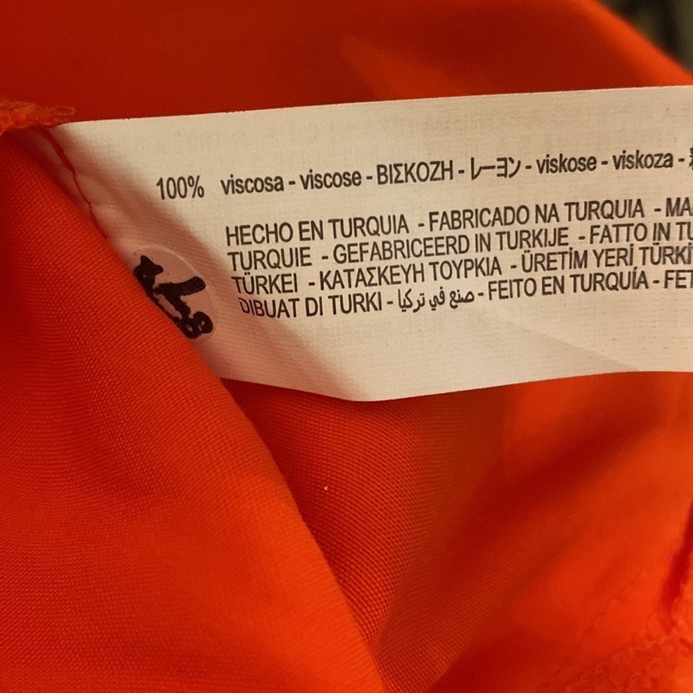 NWT Zara orange collared tunic w/4 gold buttons, front pocket, button cuffs 🧡 - Picture 7 of 7